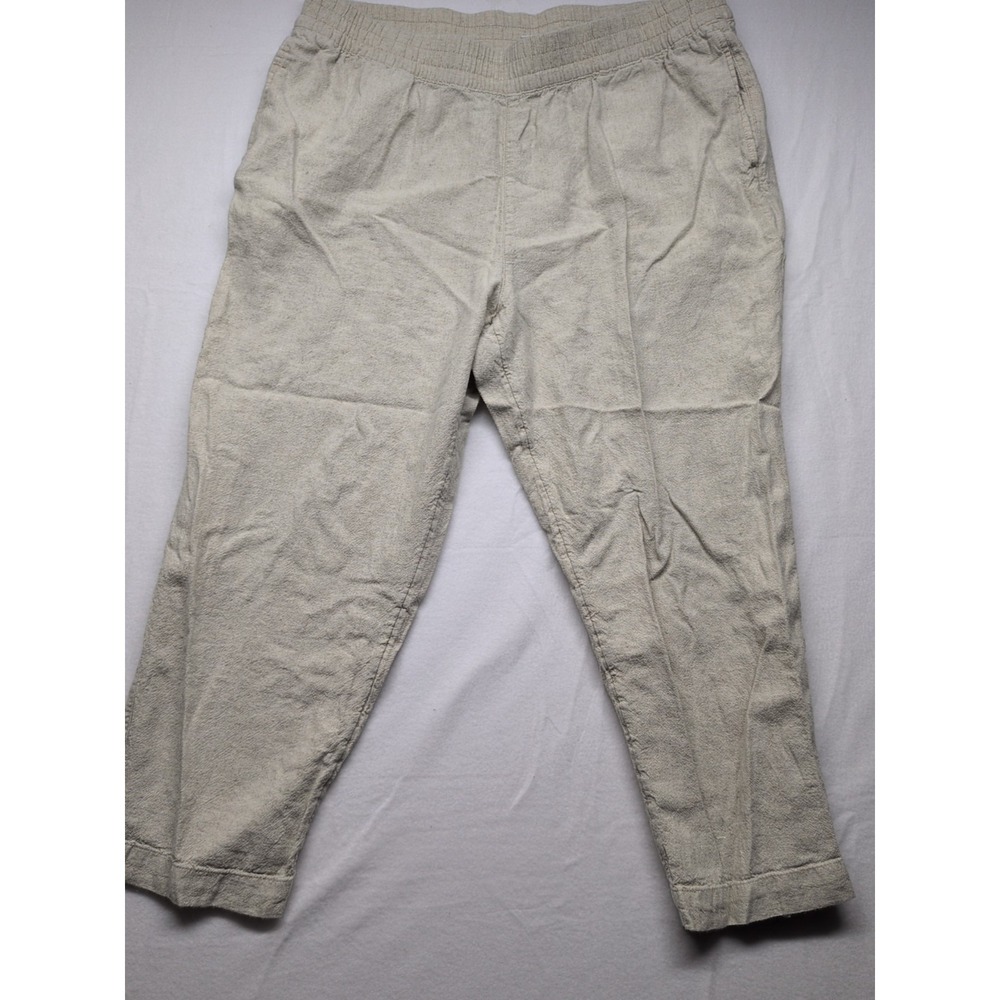 Old Navy Women Size X Large Linen Blend High Rise Straight Leg Waistband Pants